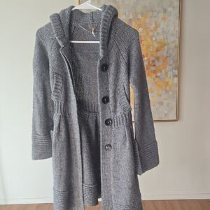 Free People Charcoal Knit Jacket